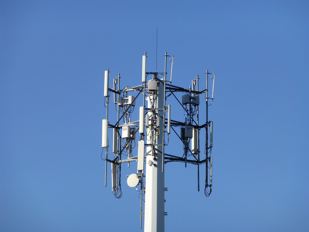 cellular tower, sky, blue